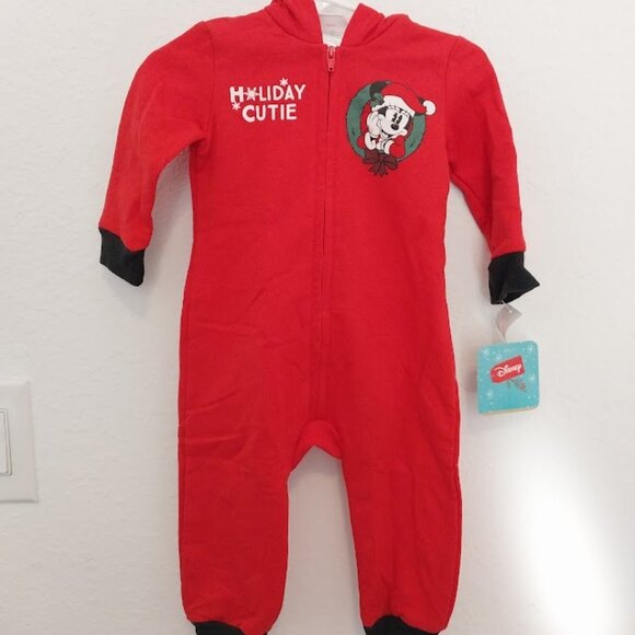Disney: Minnie Mouse Christmas Romper - Picture 1 of 9